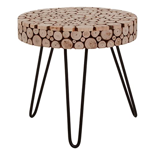 Premier Housewares Round Side Table Bedside Tables Design Side Table Tall Lamp Table Contemporary 36 x 36 x 35
