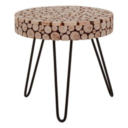 Premier Housewares Round Side Table Bedside Tables Design Side Table Tall Lamp Table Contemporary 36 x 36 x 35