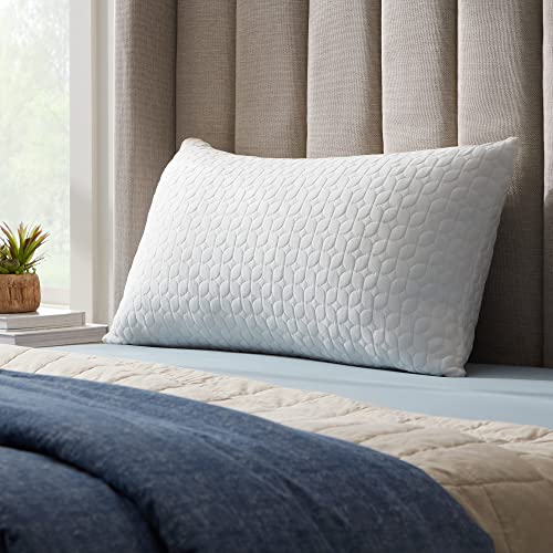 LUCID 40 x 80 cm Memory Foam Microfibre Hybrid Pillow - Adjustable Padding - Washable Rayon Pillow Case - Side/Stomach/Back Sleeping
