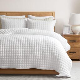 WDCOZY White Queen Size Quilt Bedding Sets with Pillow Shams, Lightweight Soft Bedspread Coverlet, Quilted Blanket Thin Comforter Bed Cover, All Season Summer Spring, 3 Pieces, 90x90 inches