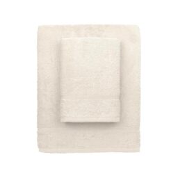 zer0bed, Ivory Cream Bath Towels, Set of 2 Bath Towels, Face Towel, Bidet Towel, Plain Colour, Ivory Cream, 100% Cotton, Set of 2