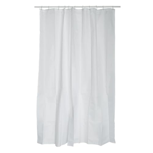 MSV Polyester Shower Curtain 120 x 200 cm White