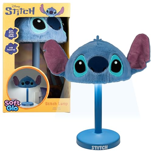 Paladone Disney Stitch SoftGlo Lamp – Plush‑Shade Table Lamp – Soft Glow Cozy Bedroom Lighting