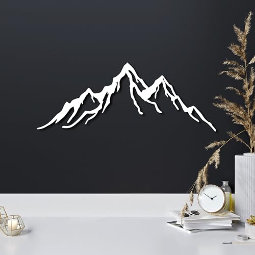 Elegant White Decorative Metal Wall Accessory, 52 x 20 cm, 100% Metal (1.5 mm), Lightweight & Easy to Hang, Perfect for Modern Home Decor