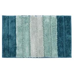 Blue Microfibre Soft Tufted Shades Design Bath Mat Rug Non-Slip Back 50x80cm