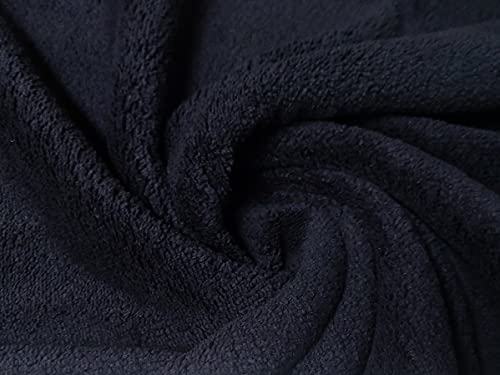 Bamboo Terry Towelling Fabric Material Navy, 1Mtr - 150cm x 100cm