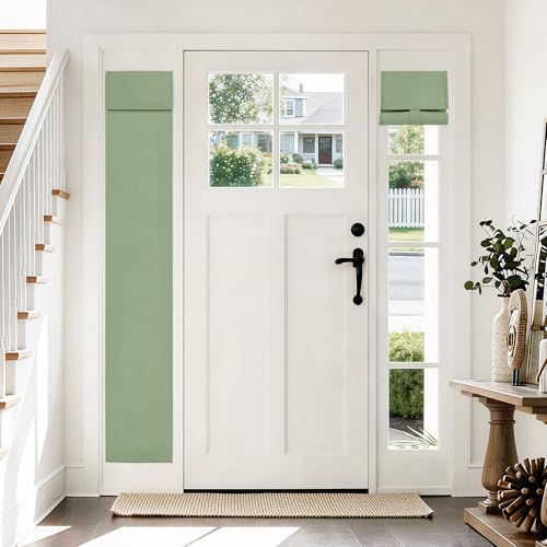 Vatge Modern Sage Green Door Curtain, 1 Panel, W12 x L70, French Door Curtains