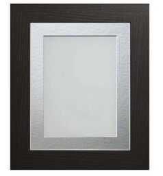 Frame Company Watson Black Picture Photo Frame fitted with Perspex, 6x4 inch with Silver Mount for image size 4x3 inch