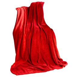 CelinaTex Fluffy XL Cuddly Blanket 220 x 240 cm Red Sofa Blanket Soft Microfibre Fleece Oeko-Tex TV Blanket