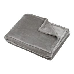 STOF - Plaid - Size 130 x 160 cm - 100% Polyester - Natural Colour - Stanford Model - Blanket - Soft Warm Comfortable Fleece, Plain