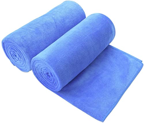 "Jml Microfiber Bath Towels, Oversized Bath Towel 2 Pack(40"" x 80""), Super Absortbent and Fast Drying, Soft Multipurpose Microfiber Bath Sheet for Beach, Sports, Fitness, Yoga, Blue"