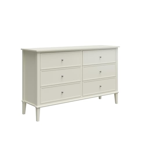 Dorel Home Furnishings Franklin 6 Drawer Dresser Soft White, 41x141x85cm (DxWxH)
