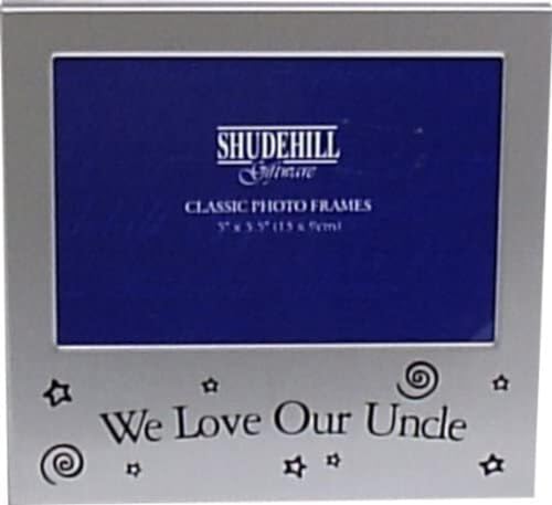 "5"" x 3"" We Love Our Uncle Satin Silver Photo Frame Occasion Present 73593"