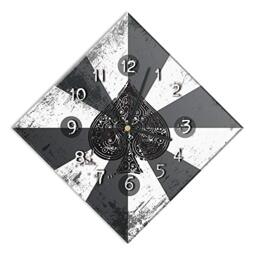 Mareli Wall Clock 42 x 42 cm Quiet Wooden Dial with Laminated Paper Matt Printed for Living Room Kitchen Office 42 x 42 White/Black