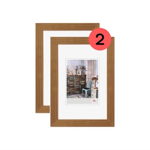 walther design HI824ED Grado Picture Frame, Oak, 18 x 24 cm, Pack of 2, Wooden Frame