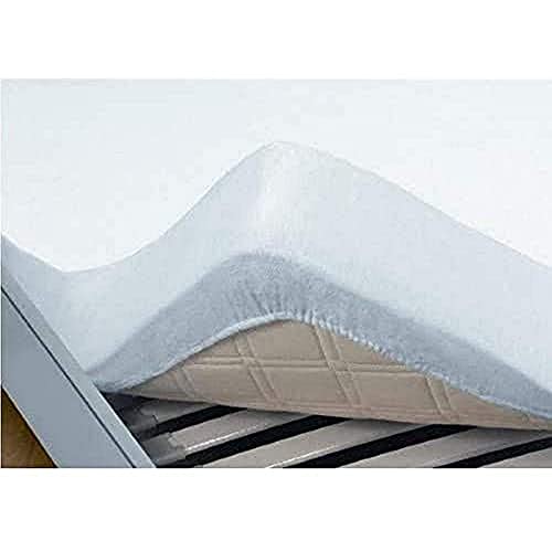 Papillon Fitted Sheet Molton Waterproof PU, Cotton, White, 80 x 200 cm
