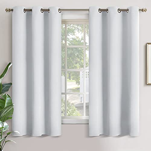 YoungsTex Blackout Curtains for Bedroom - Thermal Insulated with Grommet Top Room Darkening Noise Reducing Curtains for Living Room, 2 Panels, 42 x 63 Inch, Greyish White