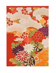 "LIGICKY Japanese Style Doorway Curtain Noren Cotton Linen Retro Flowers Printed Window Treatment Hanging Door Tapestry for Home Decoration 33.5"" Width x 47.2"" Long, Colourful"