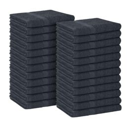 Avalon 24 Pack Grey 100% Cotton 16x27 Inch Highly Absorbable Facial, Gym, Hair & Face Towels