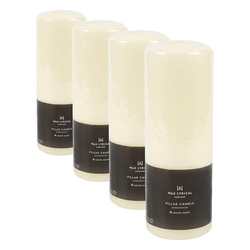 Wax Lyrical Unscented Pillar Candle 7X20CM Ivory (Pack of 4)