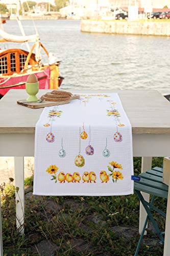 Vervaco Counted Cross Stitch: Runner: Chicks and Eggs, COTTON NA, 32 x 84cm