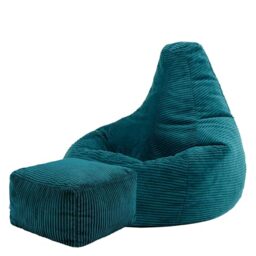 icon Dalton Cord Bean Bag & Footstool with Filling Included, Teal