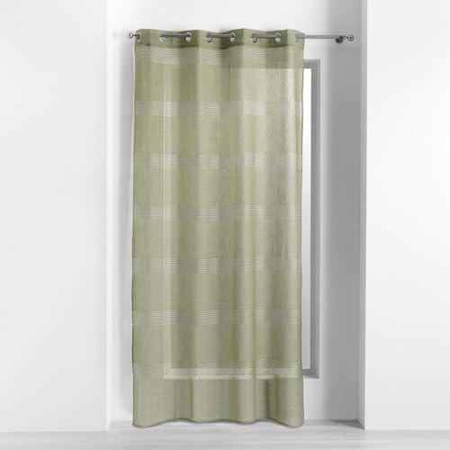 Douceur d'Intérieur Ajourela Polyester Net Curtain 140 x 240 cm Khaki