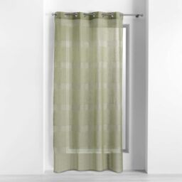 Douceur d'Intérieur Ajourela Polyester Net Curtain 140 x 240 cm Khaki