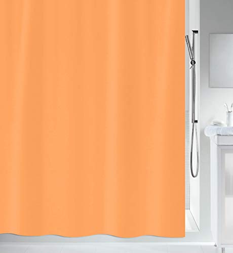 Spirella Primo Collection, Textile Shower Curtain, 180 x 180, 100% Polyester, Orange