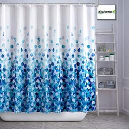 ARICHOMY Shower Curtain, Polyester Farmhouse Shower Curtain Set Bathroom Fabric Fall Curtains Waterproof Colorful Funny with Standard Size 72 by 72 (Blue)
