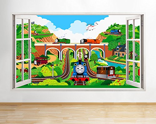 R051 Cartoon Train Cool Kid Bedroom Window Wall Decal 3D Art Stickers Vinyl RoomKids Bedroom Baby Nursery Cool Livingroom Hall Boys Girls