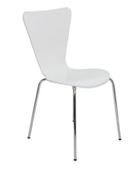 Office Hippo Heavy Duty Cafe Bistro Stacking Chair, Wood, Suitable For Commercial Use - White