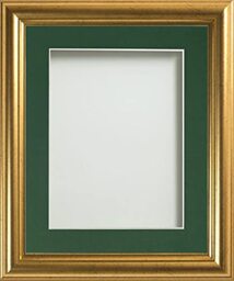 Frame Company Eldridge Gold 12x10 Frame, Bottle Green Mount for 9x7