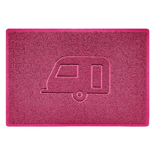 Nicoman CARAVAN Embossed Shape Door Mat Dirt-Trapper Washable Barrier Doormat-(Use Indoor or Sheltered Outdoor)-(90x60cm/3x2ft,Large) Pink
