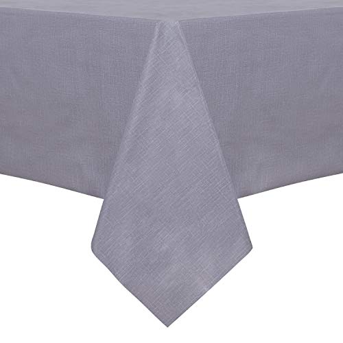 sancua Waterproof Rectangle Vinyl Tablecloth Table Cloth 52x70 Inch, Grey - 100% Oil Spill Proof, PVC Material, Wipe Clean Table Cover for Dining Tables, Buffet Parties and Camping