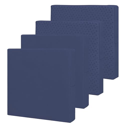 Easy-Going Waterproof Patio Cushion Covers ONLY Cover 27x25x5 inch 4 Pack Replacement Non-Slip Outdoor Seat Cushion Slipcover with Zipper. Navy