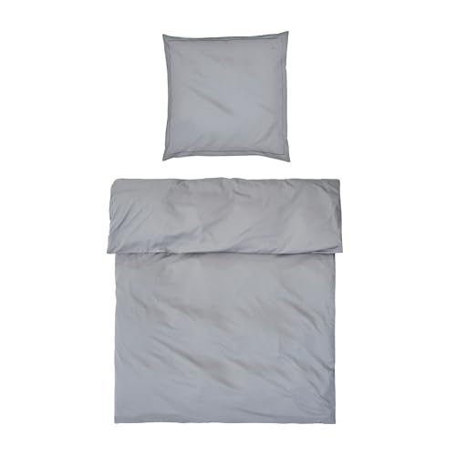 Möve Luxury Bed Linen Set 155 x 220 cm + 80 x 80 cm 100% Cotton Grey