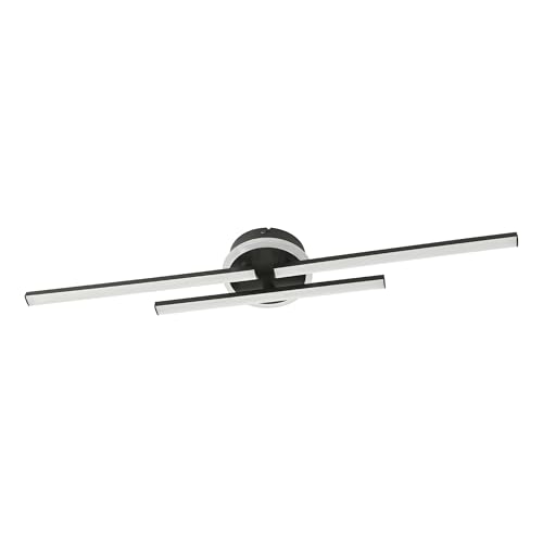 Eglo LED Ceiling Light Vascella, Rod-Shaped Flush Mount lamp for Kitchen and Office, Made of Metal Plastic in Black White, Neutral 72 x 14 cm
