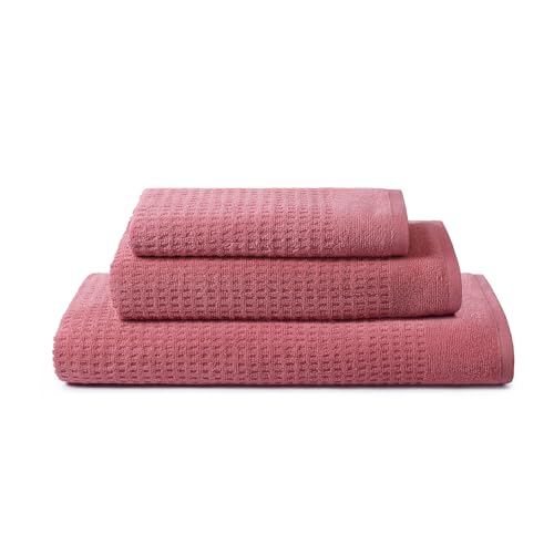 SWEET HOME – 6 Bath Towels with Shower and Beach Towel, Face and Bidet in 100% OEKO TEX Certified Cotton Terry – Set of 2 Large Towels 70 x 140 cm, 2 Face 50 x 100 cm and 2 Guest 40 x 50 cm, Soft and
