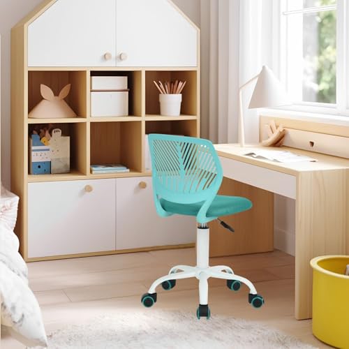 FurnitureR Children's Desk Height Adjustable Colourful Ergonomic Youth Chair with Backrest and Armrests, Children's Chair with 5 Wheels, for Children 3-10 Years Old, Maximum Load 100 kg