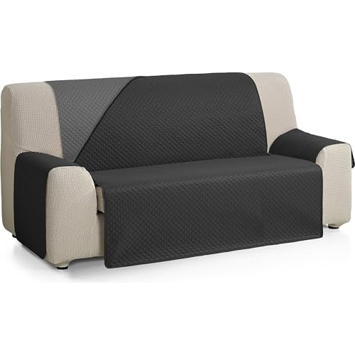 ECOMMERC3 - Reversible Sofa Cover for 2 Seater XL Sofa - Extra Soft Touch and Maximum Coupling Sofa Cover - Anthracite/Black