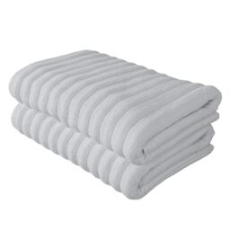 BERIBO Cloud Turkish Towel Set 100% Cotton 620gsm (Alpine White, 2 Bath Towels)