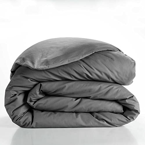 douceur d'intérieur, Lina Charcoal Duvet Cover (260 x 240 cm) 100% Cotton