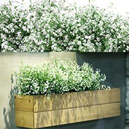 12 Bundles Artificial Shrubs Bushes Faux Flowers Outdoor Decorative Artificial Shrubs Bushes for Floral Arrangement, Table Centerpiece, Home Garden Decor (White)