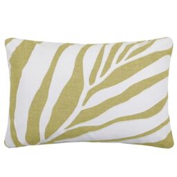 Voyage Maison Bamboo Cushion Cover – 100% Cotton Abstract Leaf Appliqué Decorative Case (Mustard - 40x60cm)
