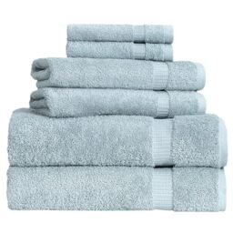 BERIBO Turkish Towel Set 100% Cotton (Comfort) 6 Pieces, 620gsm (Sea Foam)