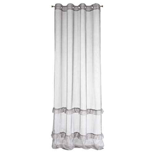 Eurofirany curtain glitter smooth, transparent, 8 eyelets, transparent, elegant, glamour, bedroom, living room, lounge, silver, 140 x 250 cm