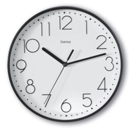 Hama Wall Clock, Plastic Glass, Black, Standard
