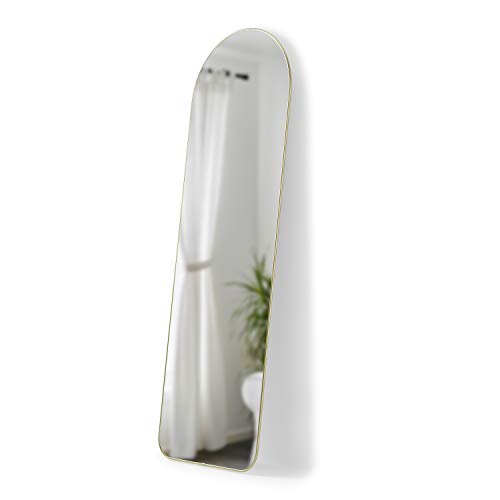 Umbra Hubba Arched 20 x 62” Wall Mirror, Modern Room Decor for Entryways, Washrooms, Living Rooms and More, Brass