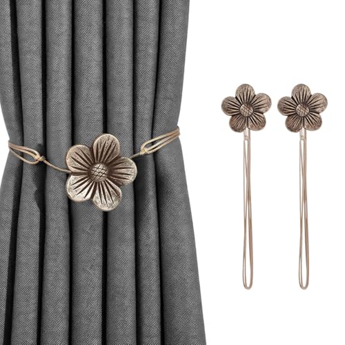 Woobroo Magnetic Curtain Tieback,2Pcs Curtain Tie Backs-Curtain Drapery Holdbacks,Curtain retainers That Hold Curtains or Hanging Items in Place, for Thin or Thick Home and Office Curtains
